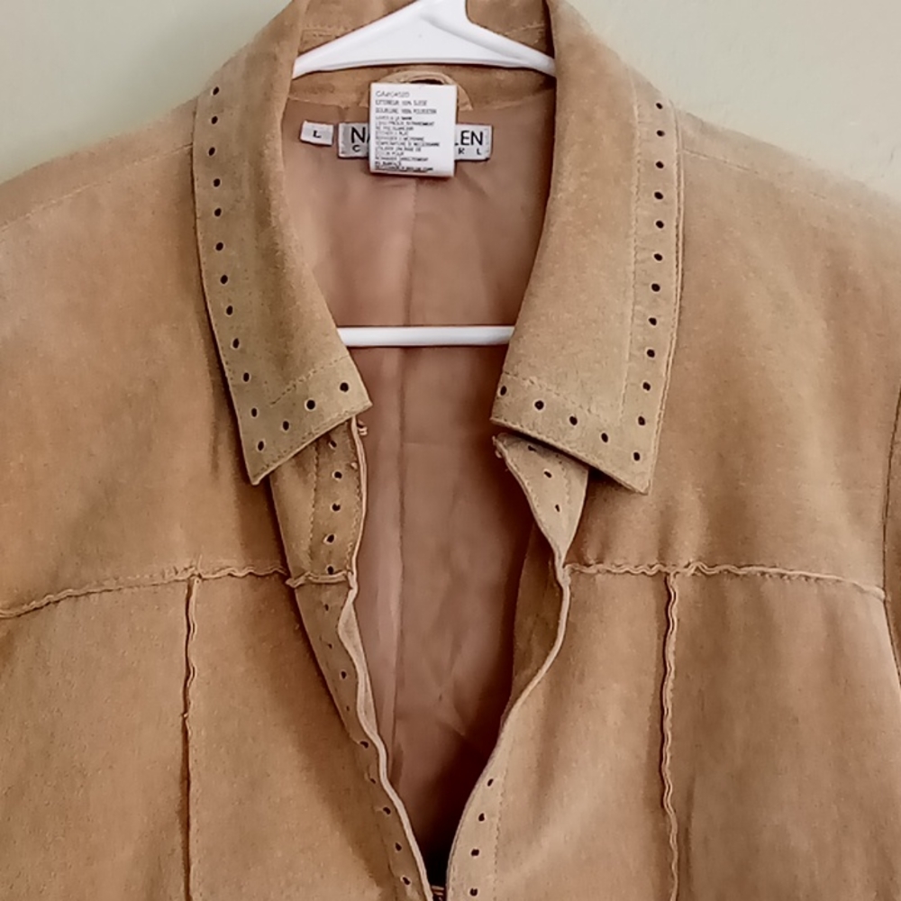 Nancy Bolen Patchwork Suede Jacket Size Large - image 3